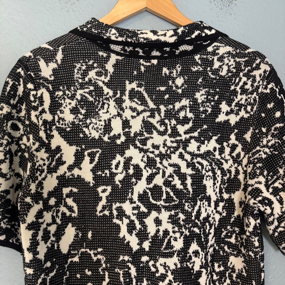 Desigual Women's Bandana Fluid Short Sleeve Abstract Print White Black Medium - Picture 8 of 10
